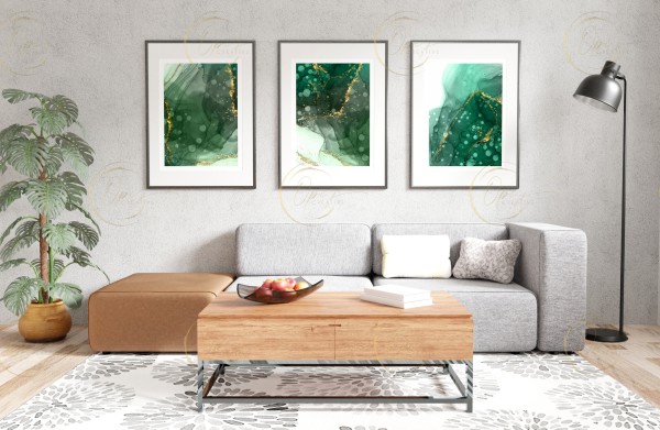 Green Alcohol Ink wall art