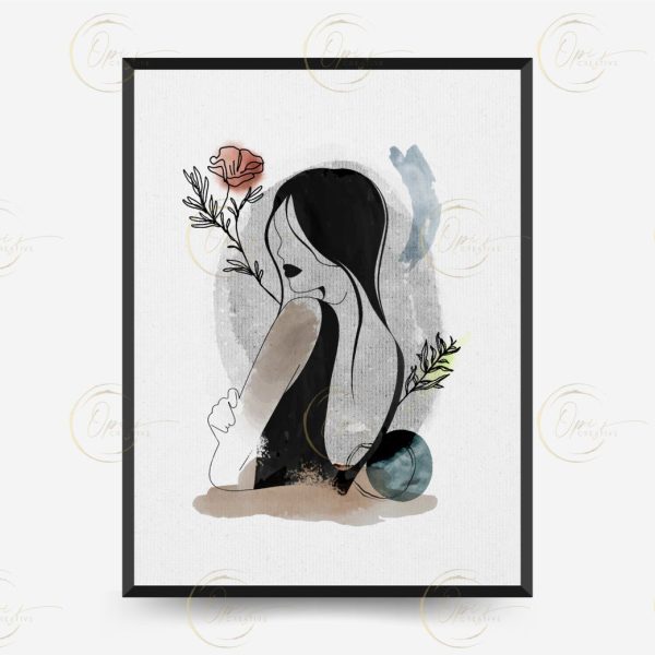 Boho Girl Printable Wall Art