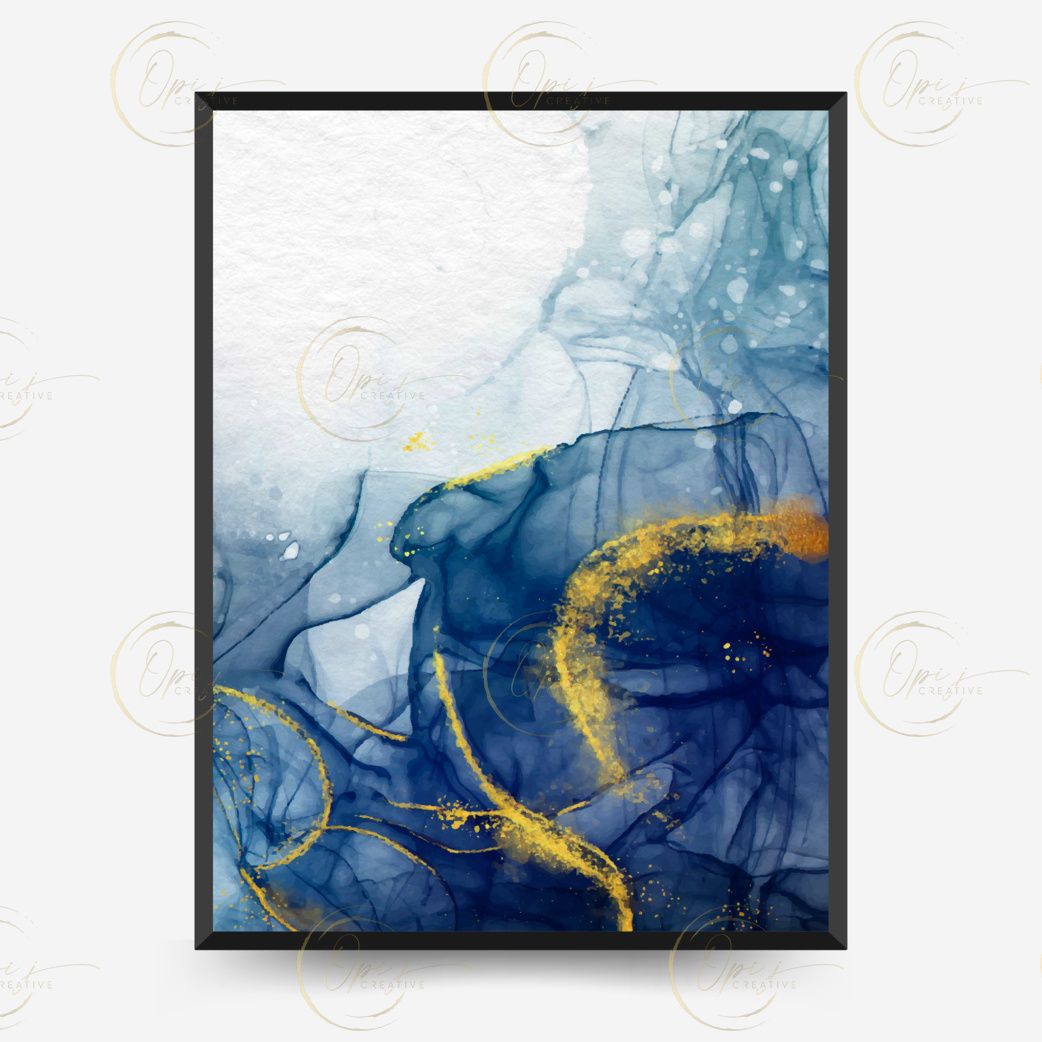 Abstract contemporary mid century modern ink boho poster template