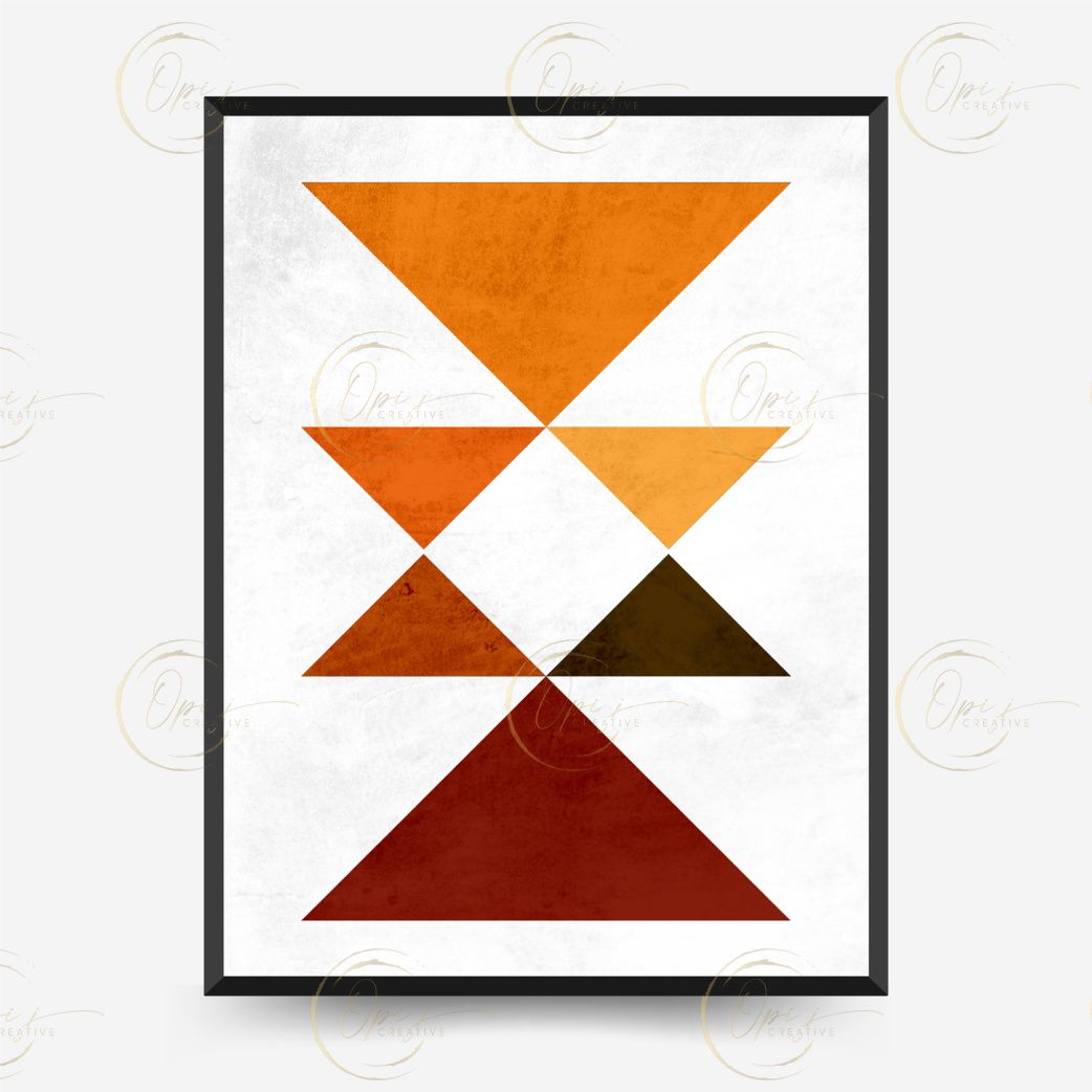 Abstract contemporary mid century modern ink boho poster template